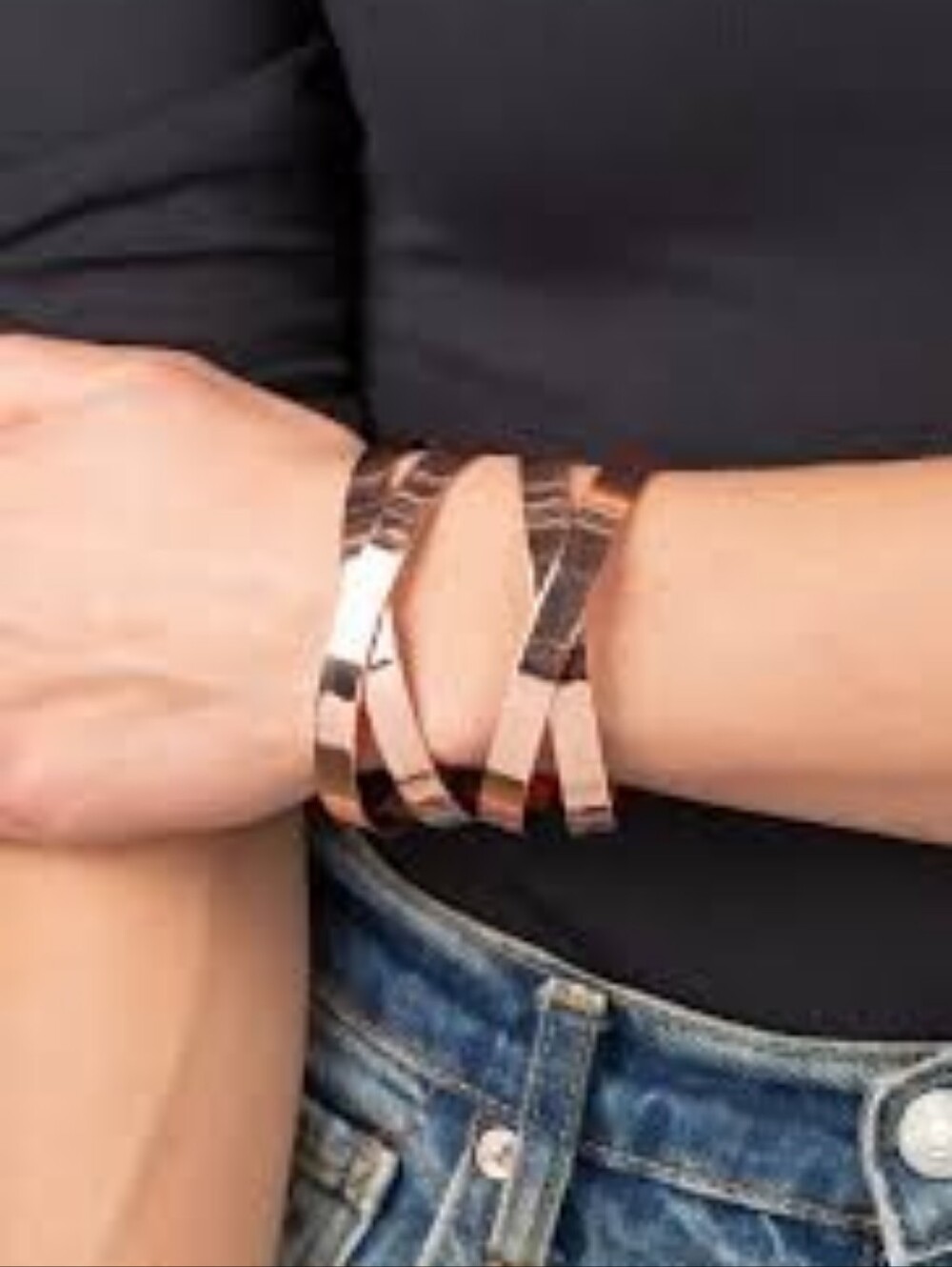 Rose Gold Twisted Cuff Paparazzi Bracelet - Women Accessories